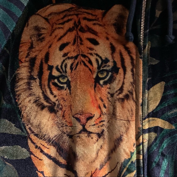 *SOLD* Aviator Nation Tiger Velour Hoodie Large - Picture 13 of 15